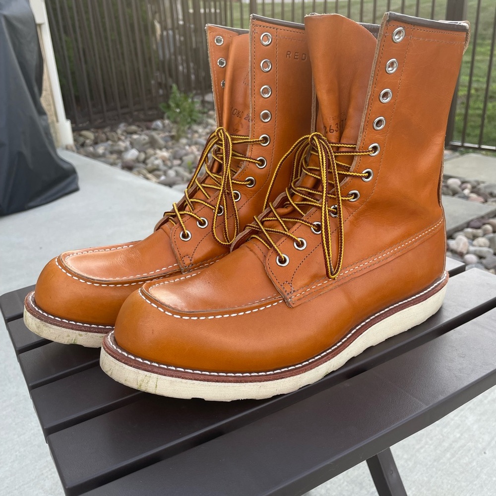 Red Wing 9877 8” Gold Russet Sequoia Moc Toes